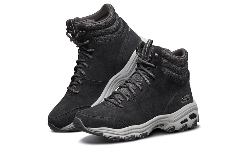 Lookbook (W) Skechers D''Lites High-Top ''Botte Décontractée Noire'' 49727-BLK