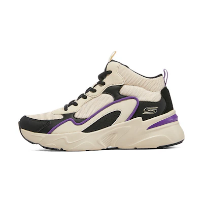 (W) Skechers D'Lites High-Top 'Rice Black Purple'