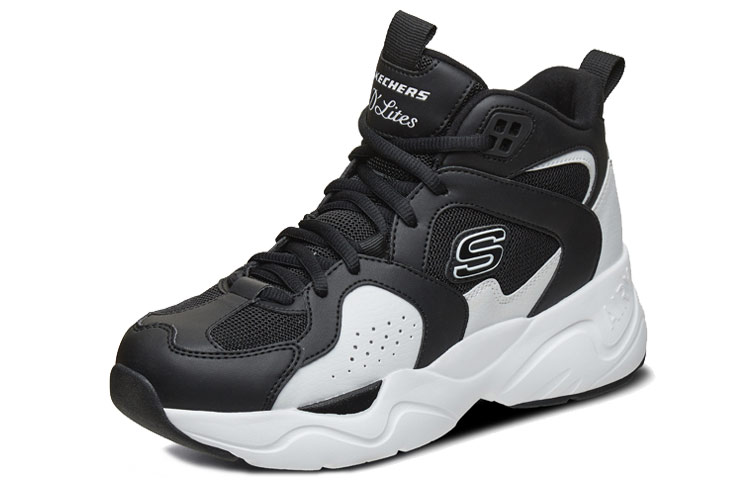 Lookbook (W) Skechers D''Lites High ''Basket Retro - Nero Bianco'' 88888379-BKW