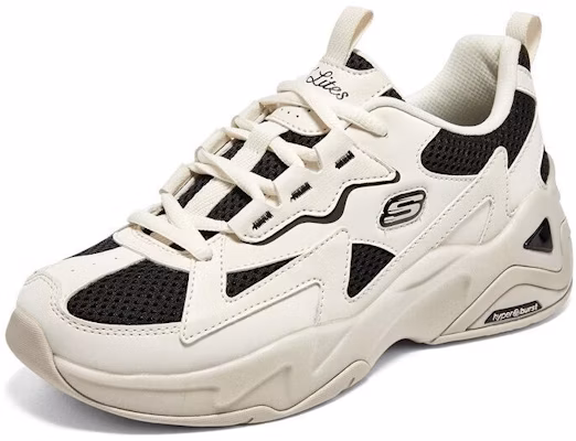 (W) Skechers D'LITES Hyper Burst 'Cream Black' Wanita Pria Shoes 896178-NTBK Order (W) Skechers D'LITES Hyper Burst 'Cream Black' Wanita Pria Shoes 896178-NTBK
