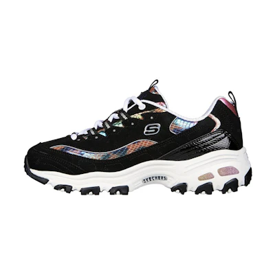 (W) Skechers D'Lites Leather 'Black Multi'