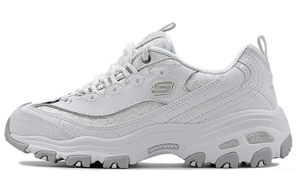 (Women) Skechers D'Lite-Looking Glass 'White Grey'