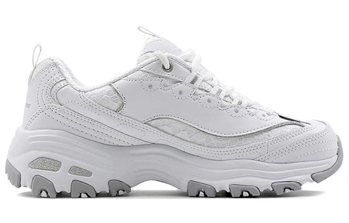 (Women) Skechers D'Lite-Looking Glass 'White Grey'