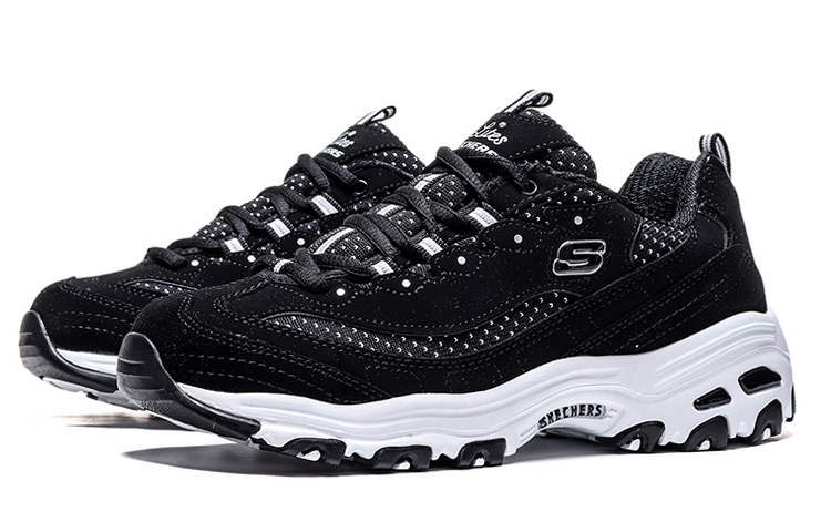 Lookbook (W) Skechers D''LITES Baskets Basses Noires Running. 13142-BKW