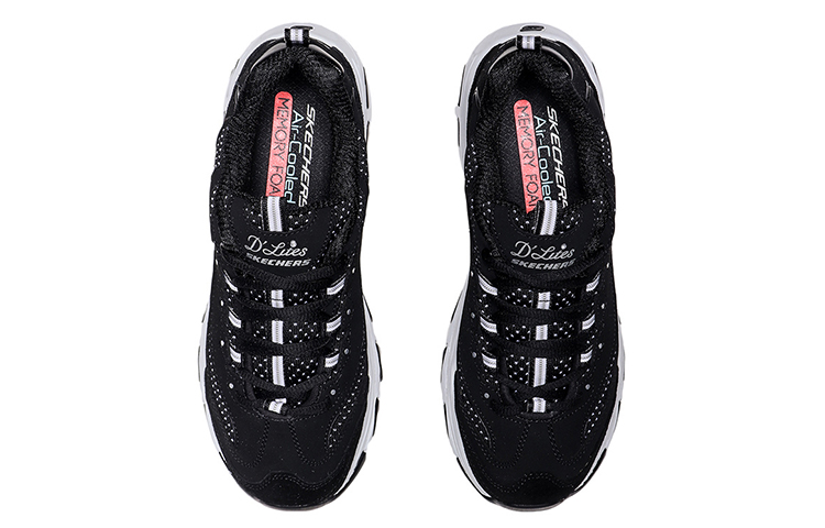 Shop (W) Skechers D''LITES Baskets Basses Noires Running. 13142-BKW