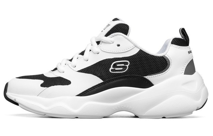 (Women) Skechers D'Lites Low-Top Daddy Shoes Black/White 88888415-WBK