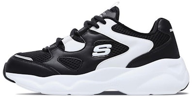 (Women) Skechers D'Lites Low-Top Daddy Shoes White/Black 88888129-BLK (Women) Skechers D'Lites Low-Top Daddy Shoes White/Black 88888129-BLK