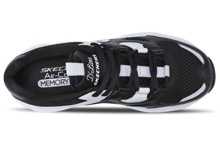 Lookbook (W) Skechers D'Lites Zapatillas Daddy Blancas/Negras Low-Top 88888129-BLK