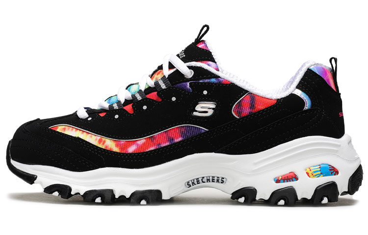 (Women) Skechers D'Lites Low-Top Running Shoes Black/White 149015-BKMT