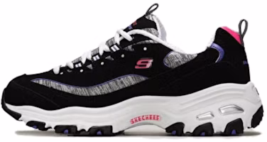 (Women) Skechers D'Lites Low-Top Running Shoes Black/Grey 149060-BKPR (Women) Skechers D'Lites Low-Top Running Shoes Black/Grey 149060-BKPR