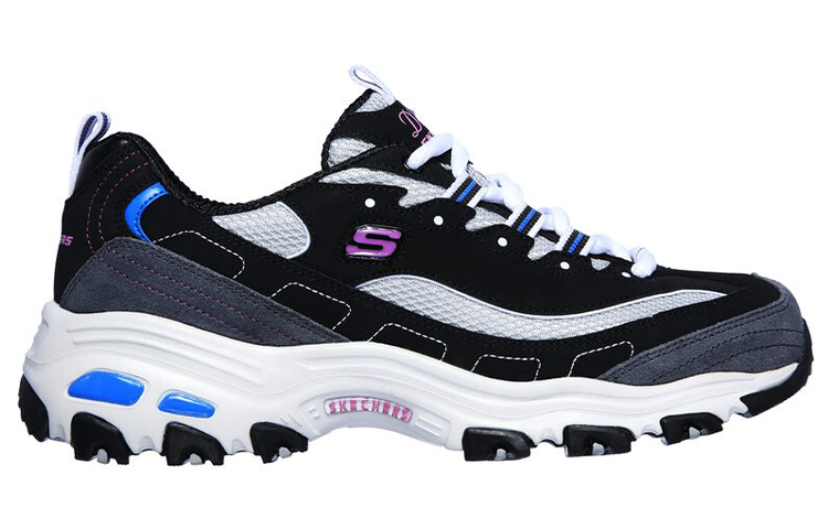 Order (W) Sepatu Lari Skechers D Lites Low-Top Hitam/Biru 11947-BKBL