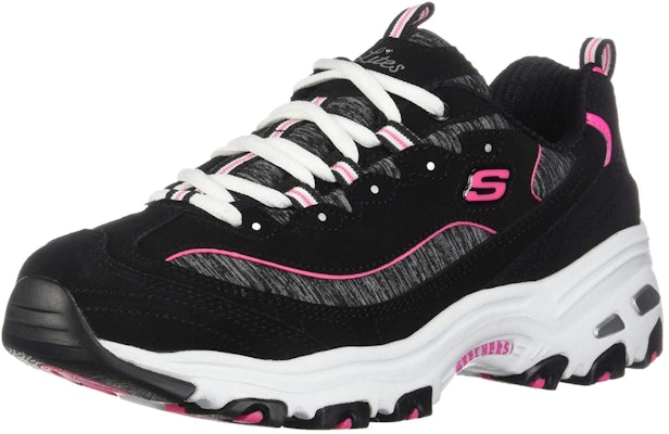(Women) Skechers D'Lites Low-Top Running Shoes Black/Grey 149060-BKPR Lookbook (Women) Skechers D'Lites Low-Top Running Shoes Black/Grey 149060-BKPR