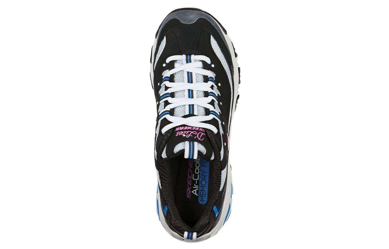 Lookbook (W) Sepatu Lari Skechers D Lites Low-Top Hitam/Biru 11947-BKBL