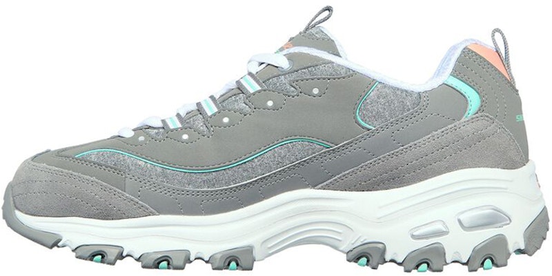 (Women) Skechers D'Lites Low-Top Running Shoes Grey/Green 149060-GYMN Buy (Women) Skechers D'Lites Low-Top Running Shoes Grey/Green 149060-GYMN