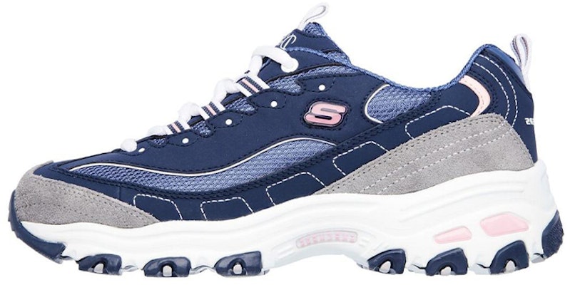 (Women) Skechers D Lites Low-Top Running Shoes Grey/Blue 11947-NVGW Buy (Women) Skechers D Lites Low-Top Running Shoes Grey/Blue 11947-NVGW