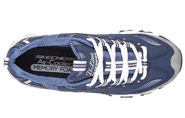 Lookbook (W) Skechers D Lites Kasut Lari Terendah Kelabu/Biru 11947-NVGW
