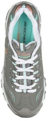 (Women) Skechers D'Lites Low-Top Running Shoes Grey/Green 149060-GYMN Shop (Women) Skechers D'Lites Low-Top Running Shoes Grey/Green 149060-GYMN