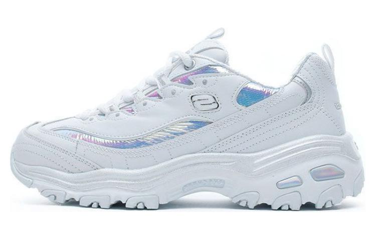 (Women) Skechers D'Lites Low-Top Running Shoes Silver/White 149098-WSL