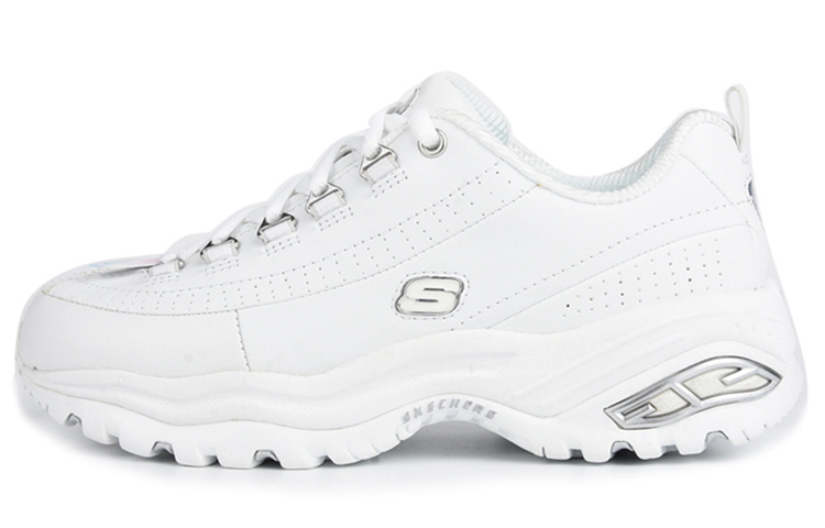 (Women) Skechers D'Lites Low-Top Running Shoes White 12491-WHT