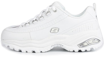 (Women) Skechers D'Lites Low-Top Running Shoes White 12491-WHT (Women) Skechers D'Lites Low-Top Running Shoes White 12491-WHT