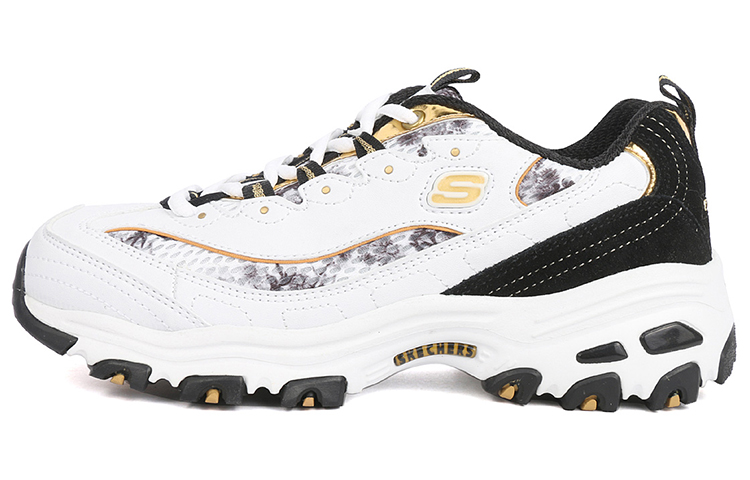 (Women) Skechers D'Lites Low-Top Running Shoes White/Black 99999957-WBGD
