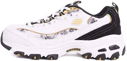 (Women) Skechers D'Lites Low-Top Running Shoes White/Black 99999957-WBGD (Women) Skechers D'Lites Low-Top Running Shoes White/Black 99999957-WBGD
