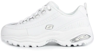 (Women) Skechers D'Lites Low-Top Running Shoes White 12491-WHT (Women) Skechers D'Lites Low-Top Running Shoes White 12491-WHT