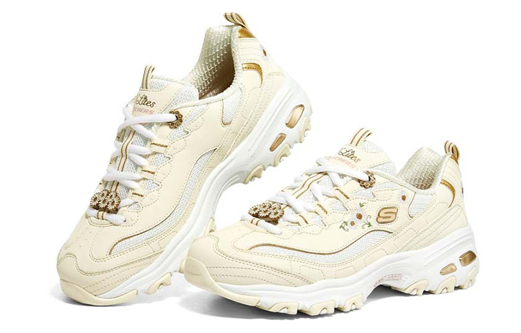 Lookbook (W) Skechers D'Lites 'Putih Cream' 149638-NTMT