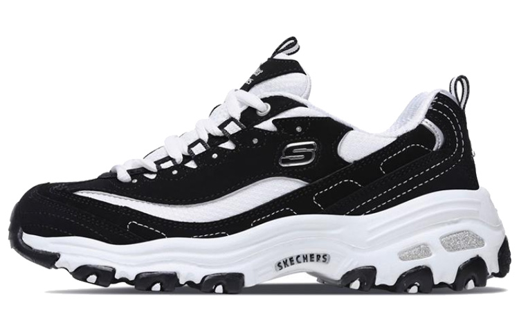 Buy (Women) Skechers D'Lites Black/ White 11422-BKW