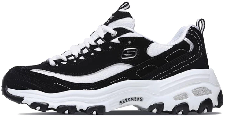 women-skechers-d-lites-low-black-and-white-platform-11422-bkw