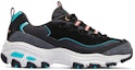 Order (W) Skechers D'Lites Low 'Hitam Biru Merah Jambu' 149589-BKMT