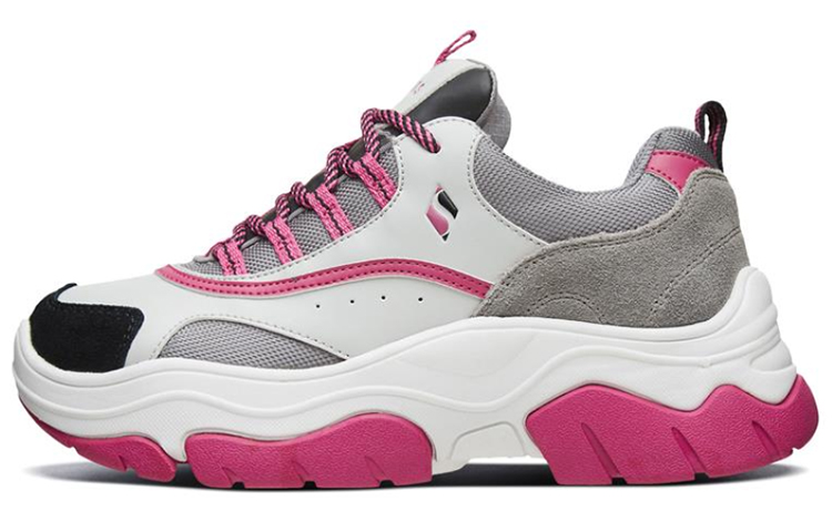 (Women) Skechers Black Jack Low-Top Daddy Shoes Grey/White/Pink 74236-GYFS