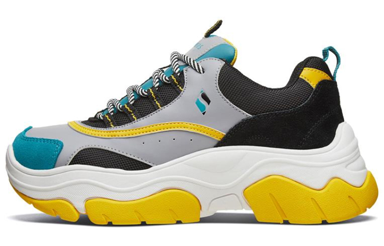 (Women) Skechers Black Jack Low-Top Daddy Shoes Gray/Black 74236-GYBK