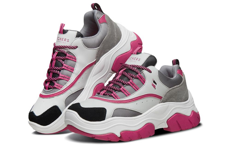 (W) Skechers Black Jack Low-Top Daddy Shoes Grey/White/Pink 圖 3