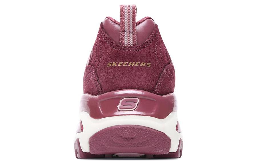 Shop Skechers D'LITES 減震耐磨回彈 低幫 運動休閒鞋 女款 酒紅色
