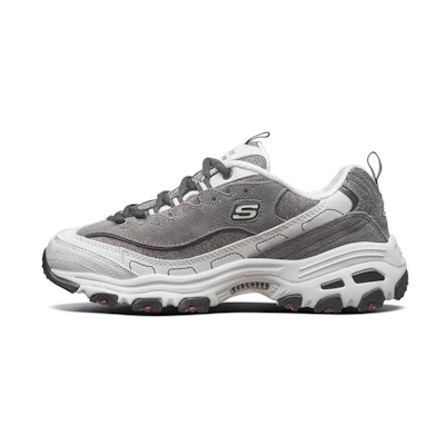 (W) Skechers D'Lites Low Running Shoes Grey 'Gray Black'
