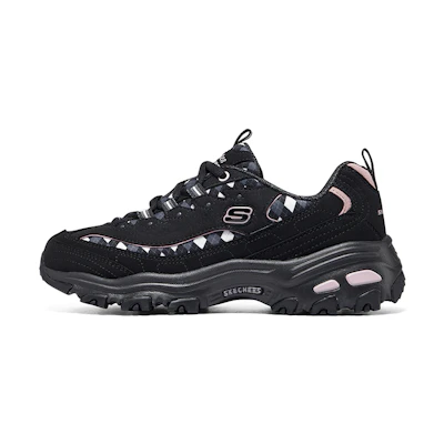 (W) Skechers Sport D'Lites Fancy Leopard 10 'Black Pink'