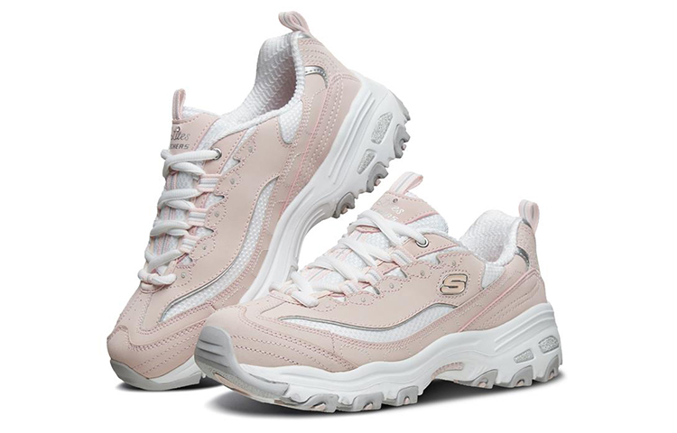 Lookbook (W) Skechers D'lites 斯凯奇老爹鞋 粉白色时尚运动鞋 11930-LPKW