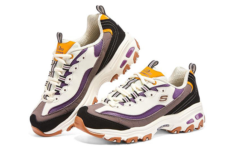 Lookbook (W) スケッチャーズ D'Lites 1.0 白茶黒 66666179-NTMT