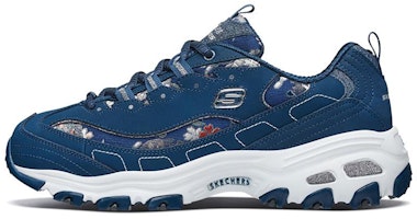(Women) Skechers D'Lites Low-Top Daddy Shoes Blue 13082-NVY (Women) Skechers D'Lites Low-Top Daddy Shoes Blue 13082-NVY