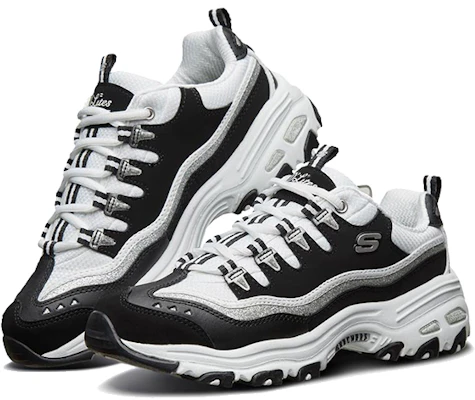 (W) Skechers D'lites-New Retro 'Hitam Putih Perak' 11914-BKW Lookbook (W) Skechers D'lites-New Retro 'Hitam Putih Perak' 11914-BKW