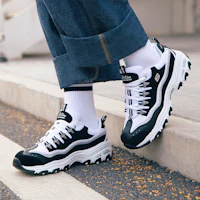 Details for (Women) Skechers D'lites-New Retro 'Black White Silver' 11914-BKW