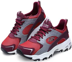 Lookbook Skechers D'LITES 耐磨輕便減震 低筒 原宿風 女款 紅色