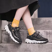 Sizing (Women) Skechers D'Lites Black 11979-BKGD