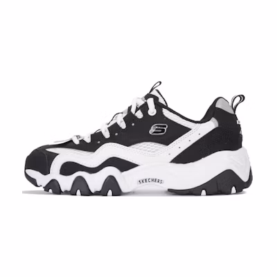 (W) Skechers Sport D'Lites 2.0 Shoes 'Black White'