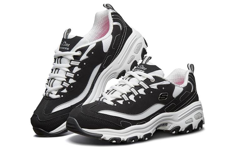 Lookbook (W) Skechers D'lites Kasut Sukan GS Hitam Putih 'Black White' 11930-BKW