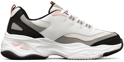Order (Women) Skechers D'Lites Low-Dad Shoes White/Black/Pink 149492-WBPK