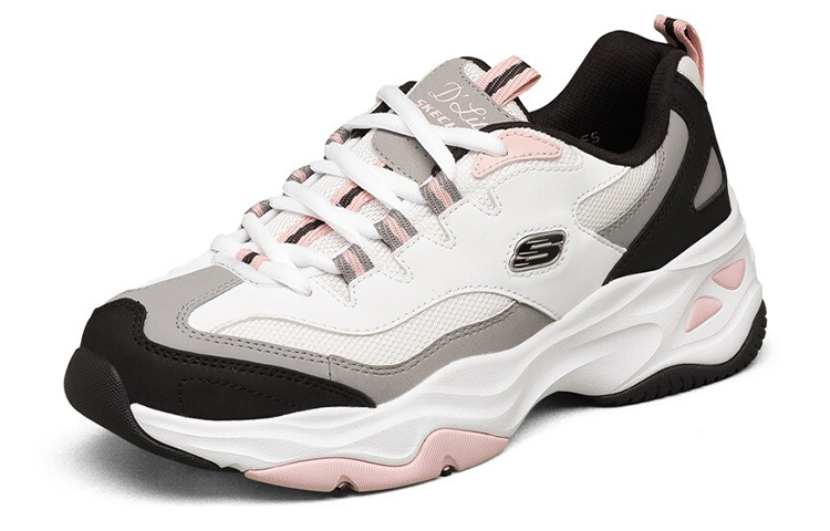 Lookbook (W) Skechers D'Lites Zapatillas Low-Dad Blanco/Negro/Rosa 149492-WBPK