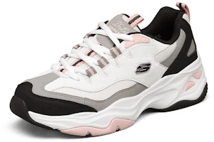Lookbook (Women) Skechers D'Lites Low-Dad Shoes White/Black/Pink 149492-WBPK