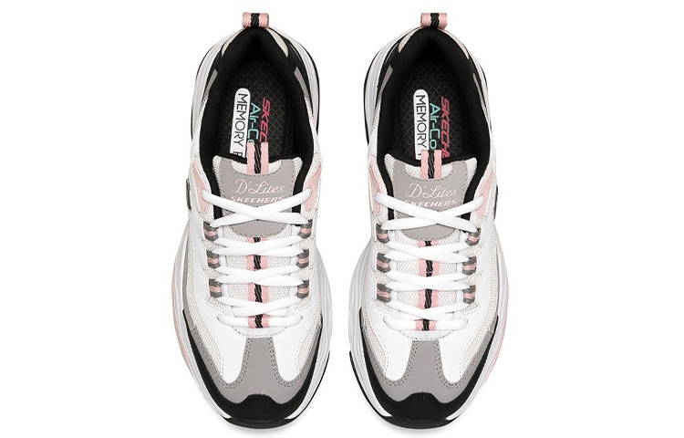 Shop (W) Skechers D'Lites Zapatillas Low-Dad Blanco/Negro/Rosa 149492-WBPK